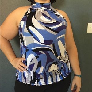 High Neck Multi-Color Top